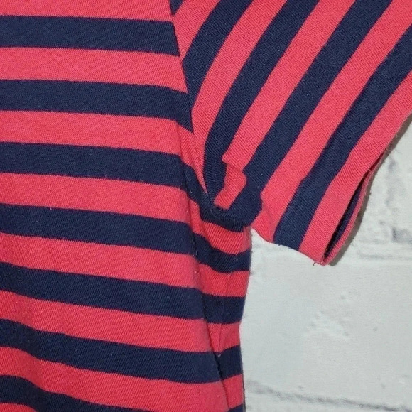 RALPH LAUREN T Shirt V Neck Horizontal Striped Size Medium - Picture 5 of 7
